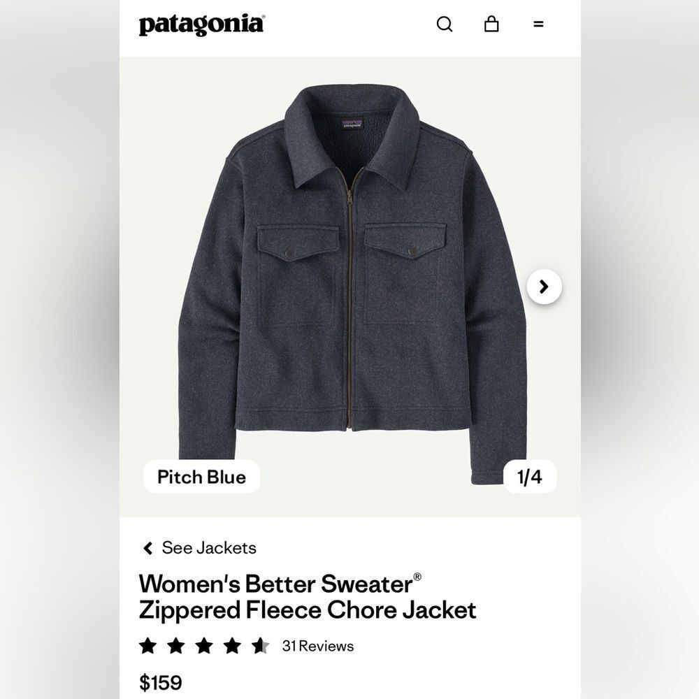 Women's Better Sweater® Zippered Fleece Chore Jacket NWT - Picture 3 of 5